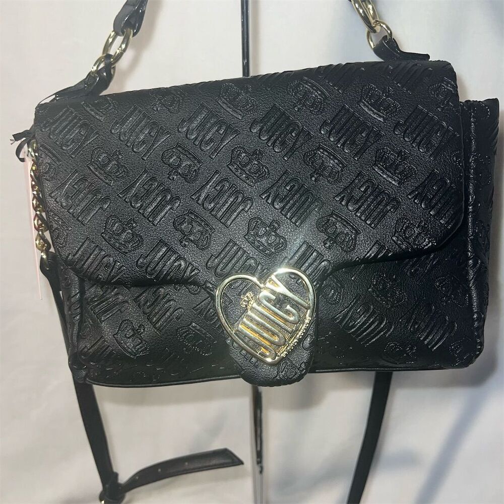 Juicy Couture Women's Black Debossed Logo Crossbody Bag - NWT